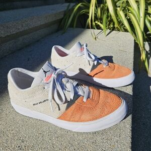 Jordan x Dear Dejoris Two-Tone Orange & Cream Suede Skate Shoes